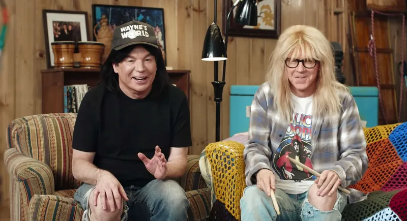 Wayne’s World Stars Mike Myers and Dana Carvey Reunite for Super Bowl Uber Eats Ad