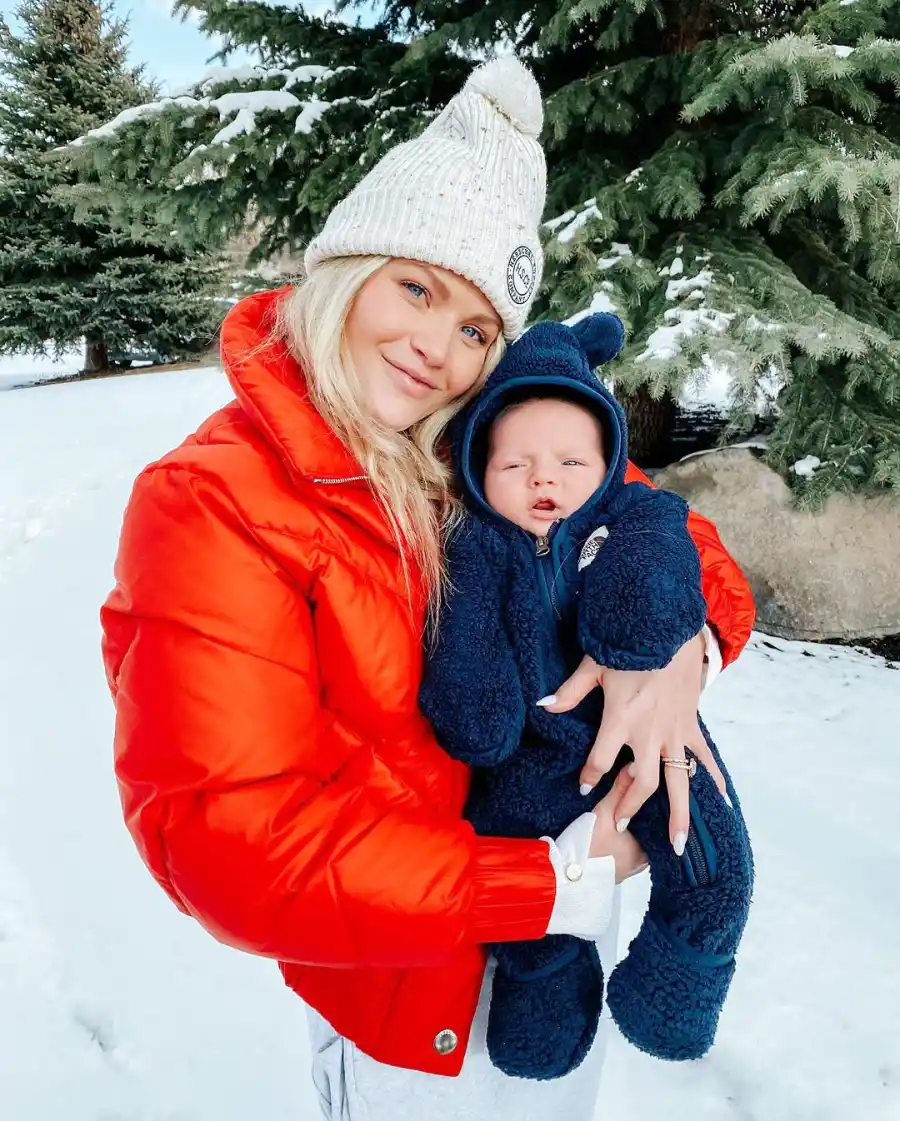 Witney Carson and Baby Leo in Snow