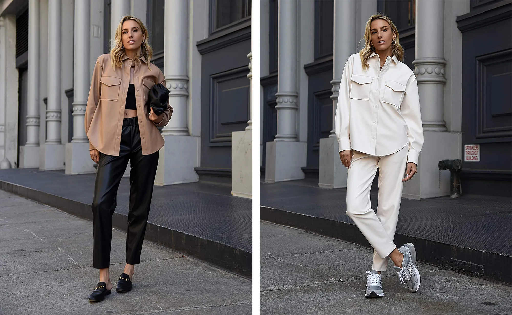 The Drop Women's @lisadnyc Faux Leather Long Shirt Jacket