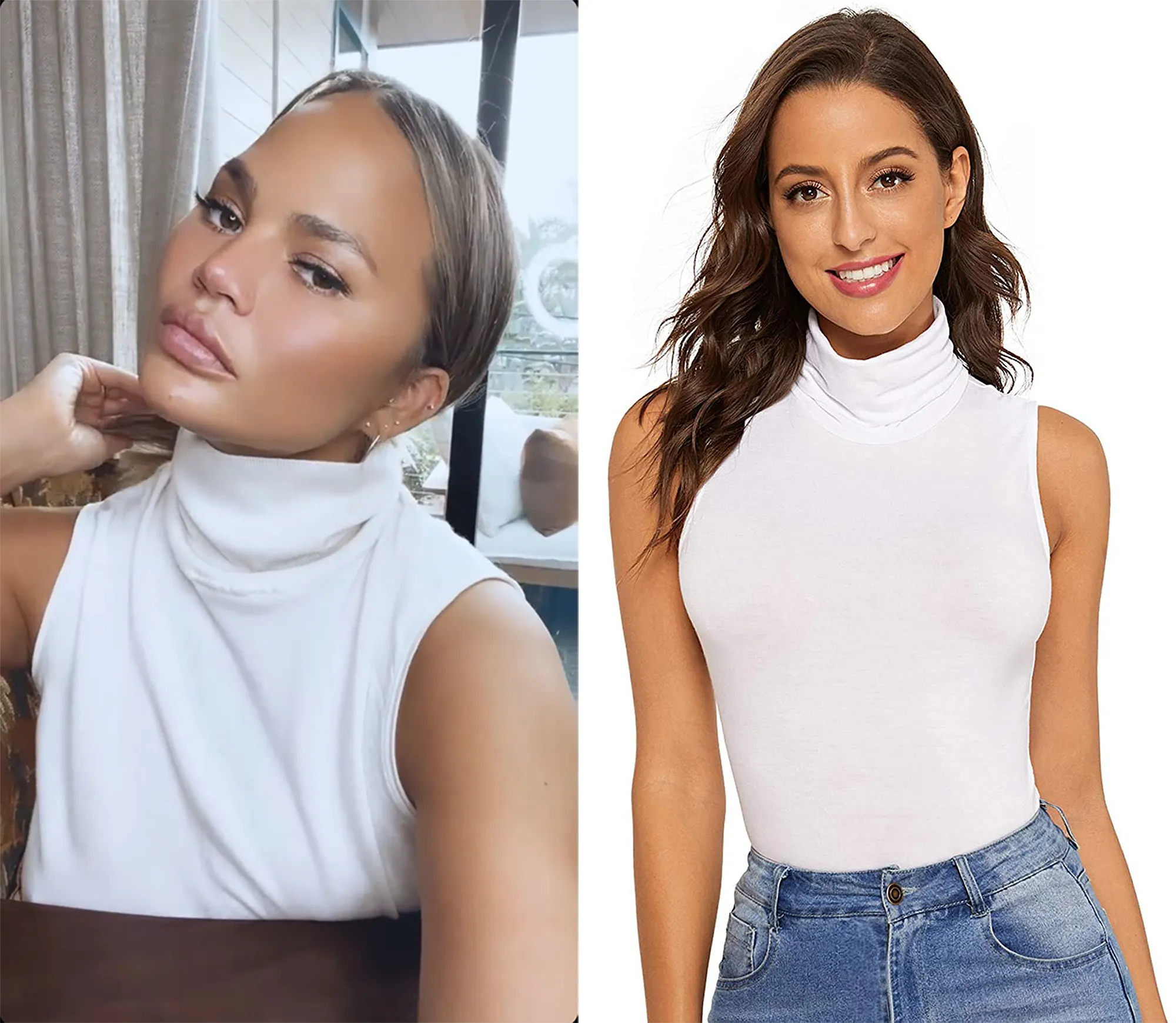 Verdusa Sleeveless High Turtleneck Tank Top