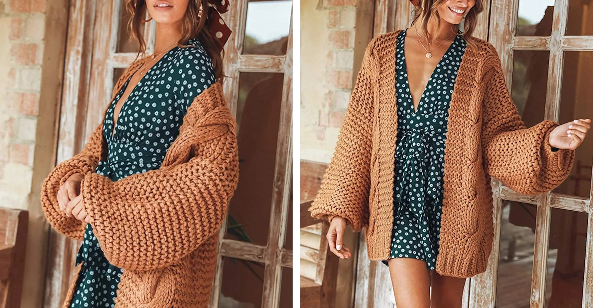 Cicy Bell Open Front Chunky Knit Cardigan