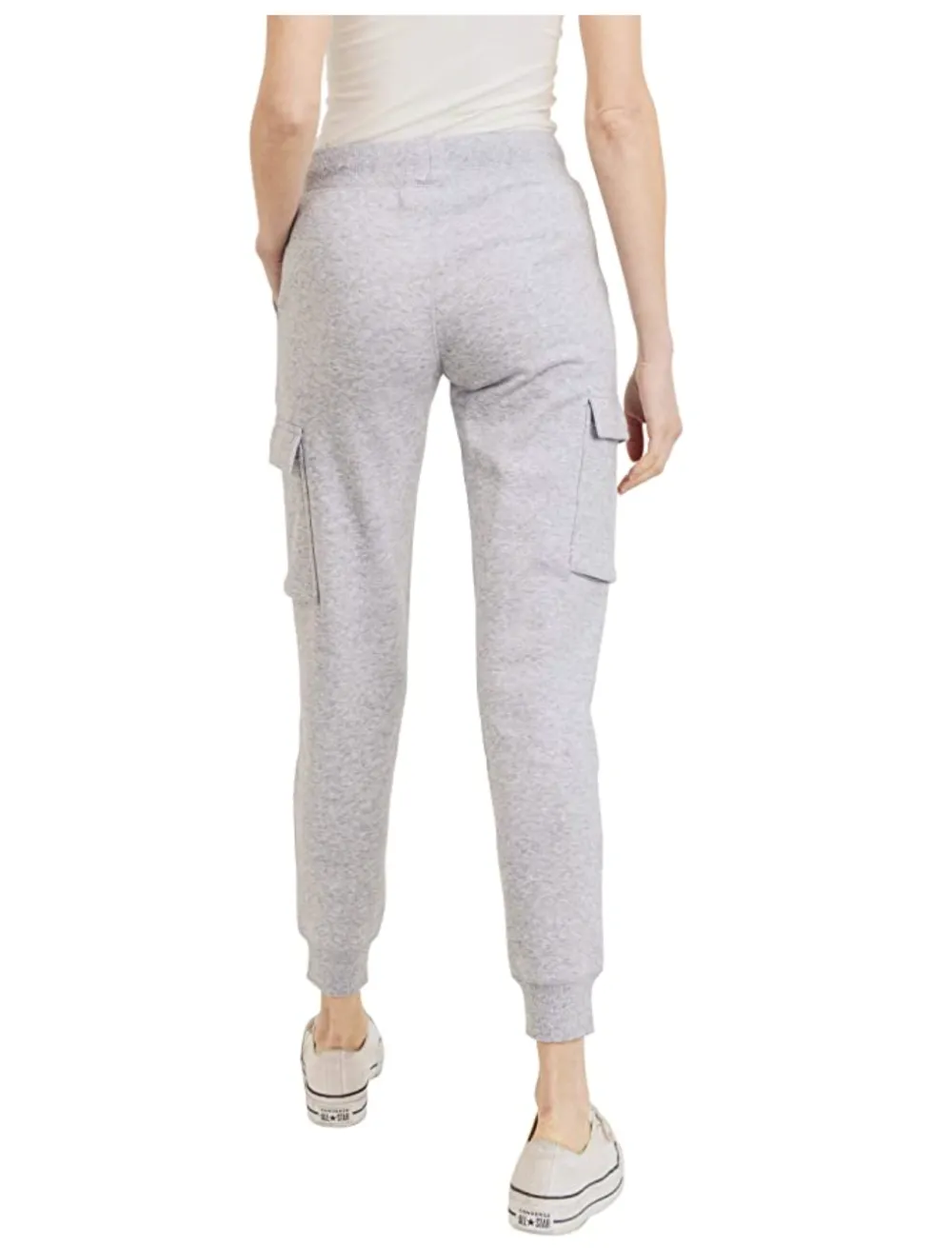 esstive Women's Ultra Soft Fleece Midweight Casual Solid Cargo Jogger Pants