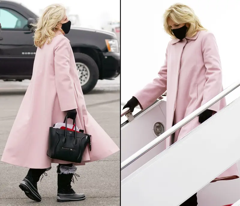 Jill Biden Wearing a Pink Coat Dr Jill Biden Most Stylish Moments Since Becoming FLOTUS