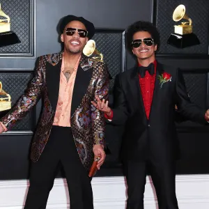 Bruno Mars and Anderson .Paak Bring the Heat During Silk Sonic Performance at Grammys 2021