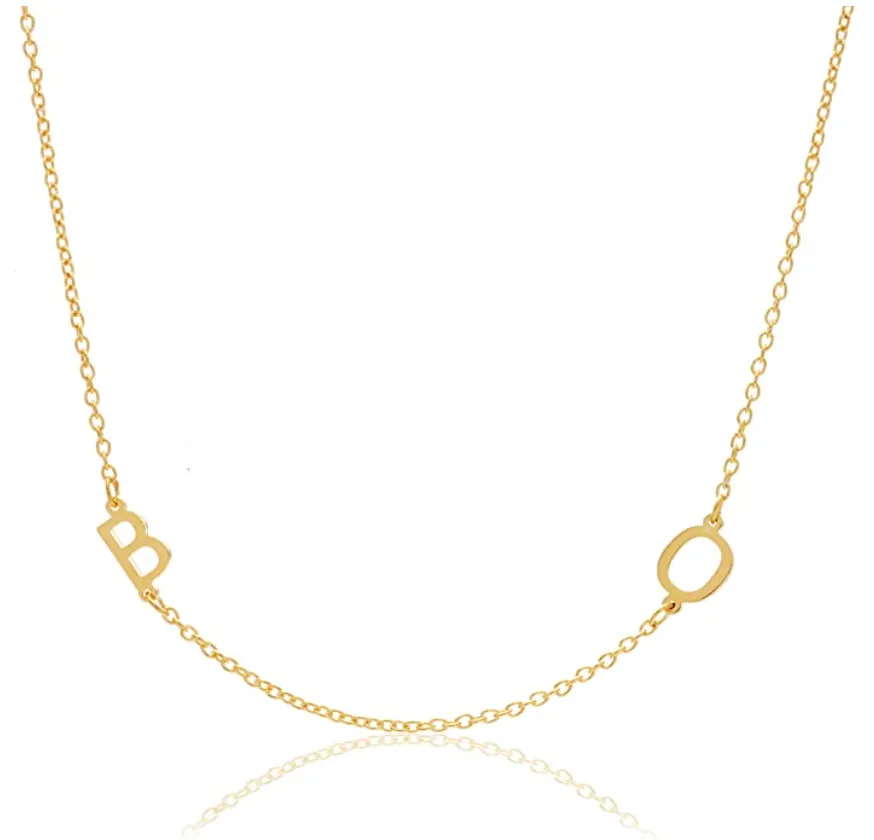 Deidreamers Sterling Silver Personalized Mini Letter Initials Necklace