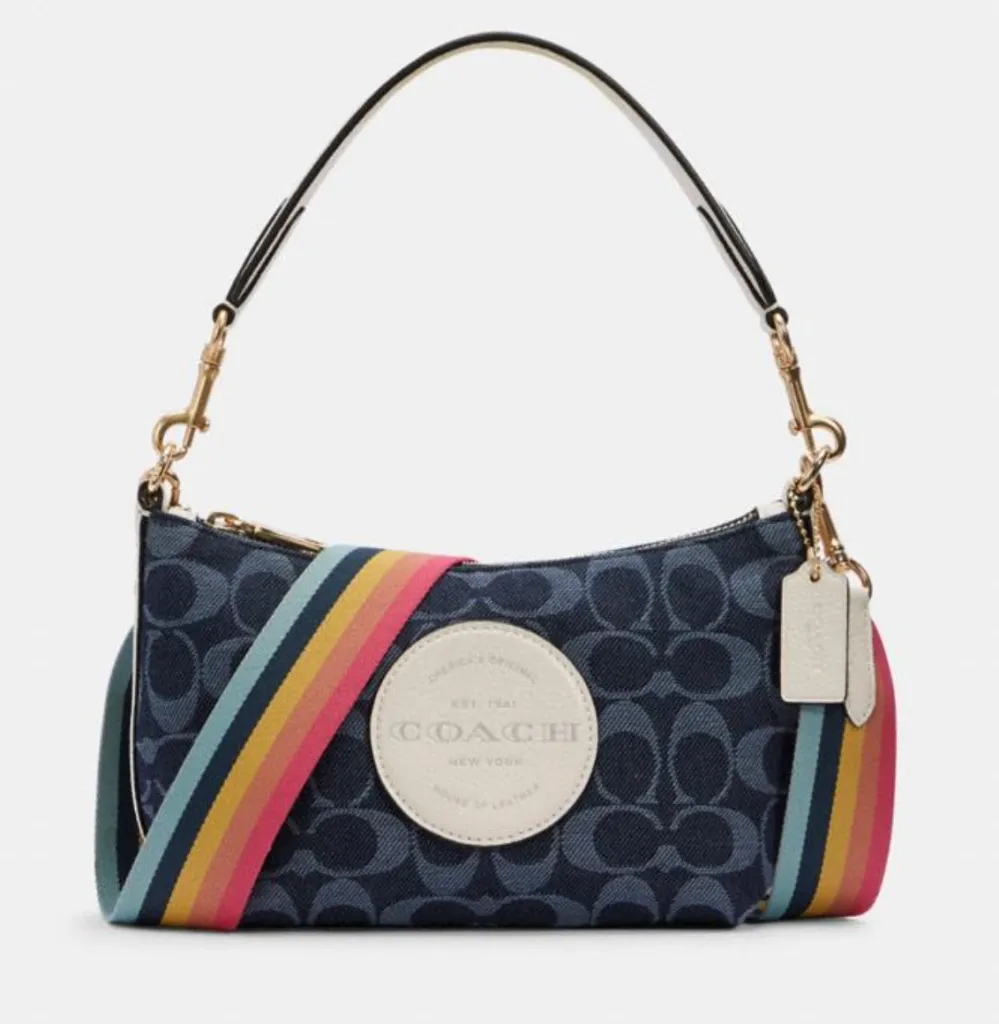 Dempsey Shoulder Bag In Signature Jacquard With Patch