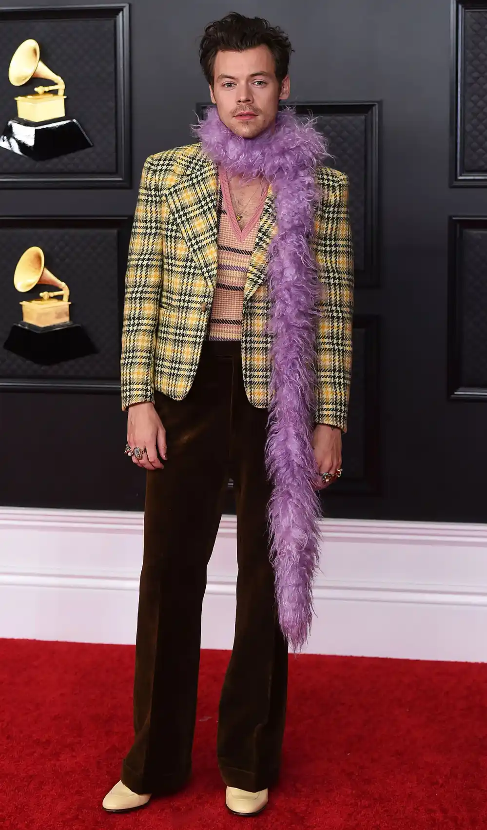 Harry Styles Channels &lsquo;Clueless&rsquo; for 2021 Grammys Red Carpet