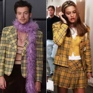 Harry Styles Channels ‘Clueless’ for 2021 Grammys Red Carpet