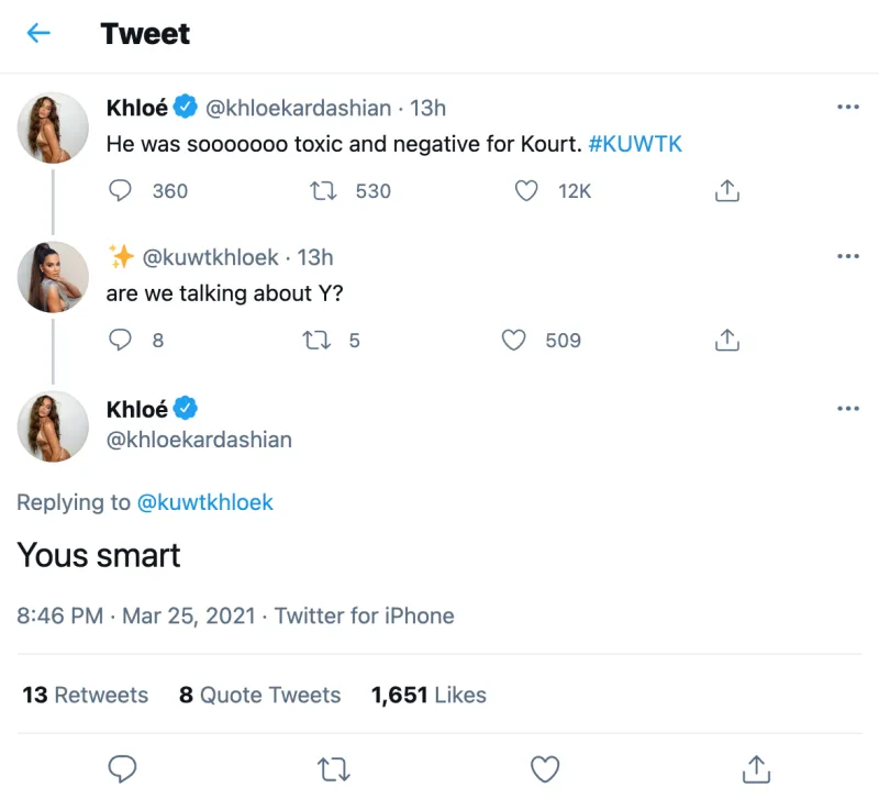 Khloe Kardashian Confirms She Was Talking About Kourtney Kardashian's Ex Younes Bendjima on KUWTK