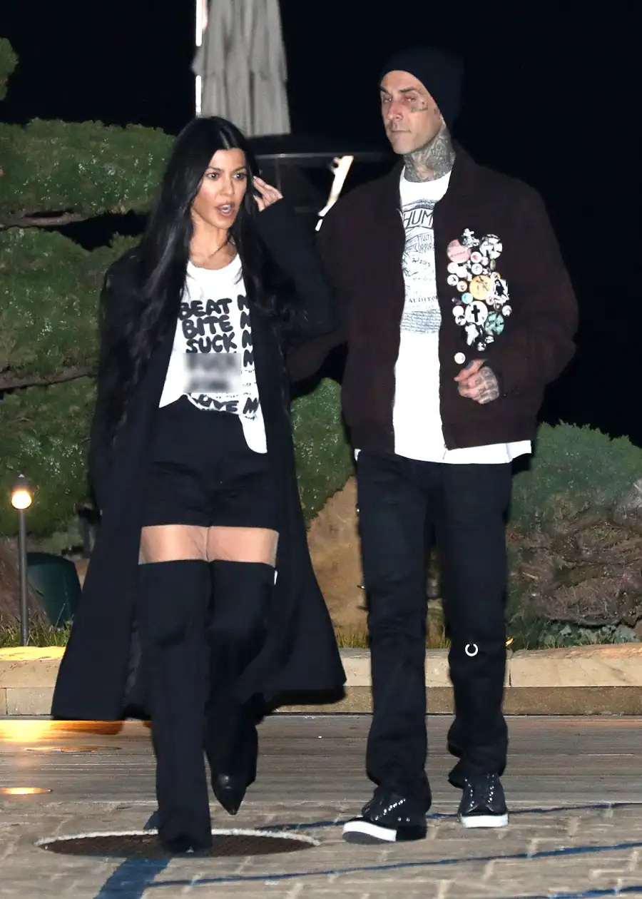 Kourtney Kardashian Wears Suggestive T-Shirt on Date Night With Travis Barker