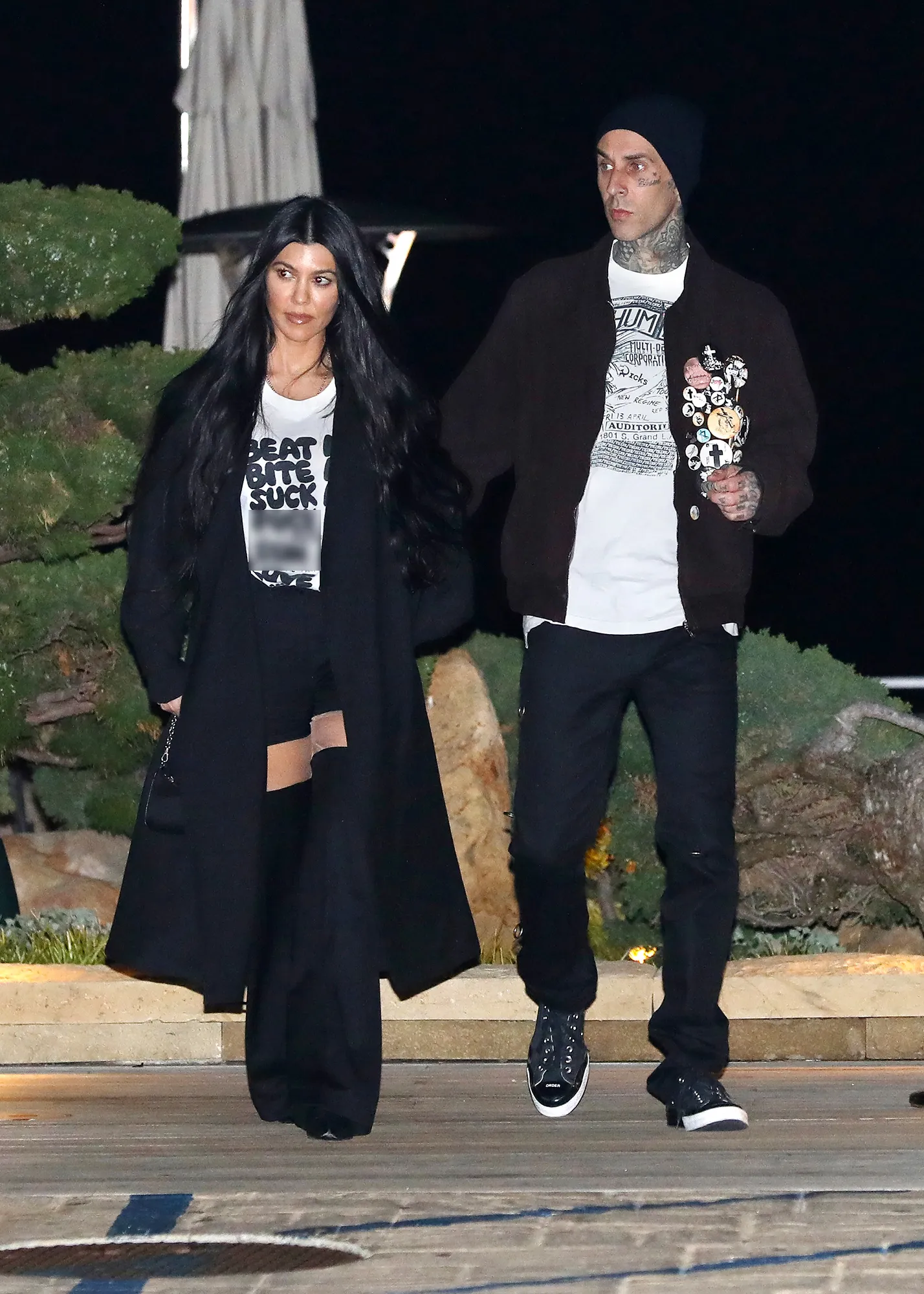 Kourtney Kardashian Wears Suggestive T-Shirt on Date Night With Travis Barker