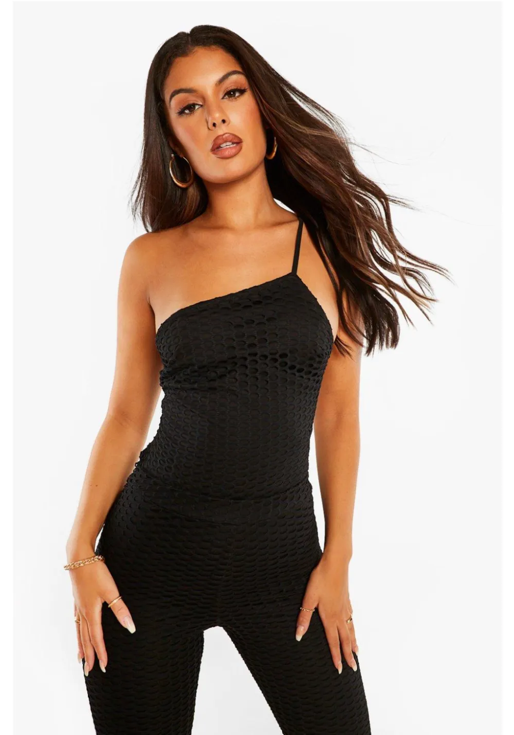 Fish Net One Shoulder Low Back Bodysuit