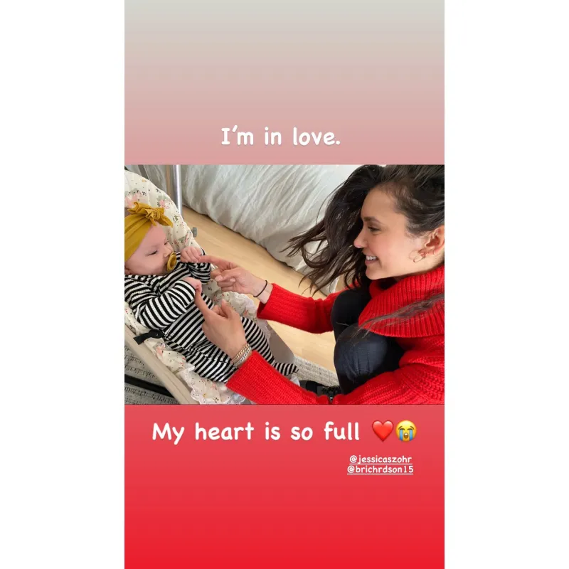 Nina Dobrev Meets Jessica Szohr’s Perfect 2-Month-Old Daughter