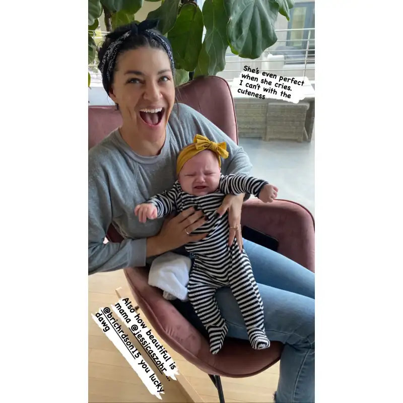 Nina Dobrev Meets Jessica Szohr’s Perfect 2-Month-Old Daughter
