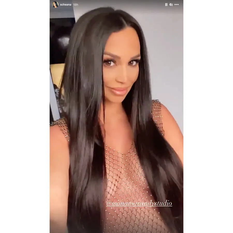 Scheana Shay Maternity Shoot in Mesh Dress