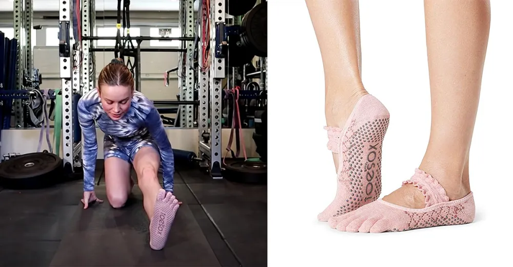 brie-larson-toesox-youtube-stretch-amazon