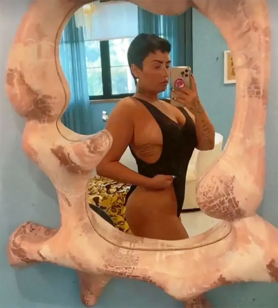 Demi Lovato Shows Off Her Booty, Torso Tattoo in High-Rise One-Piece: Pic