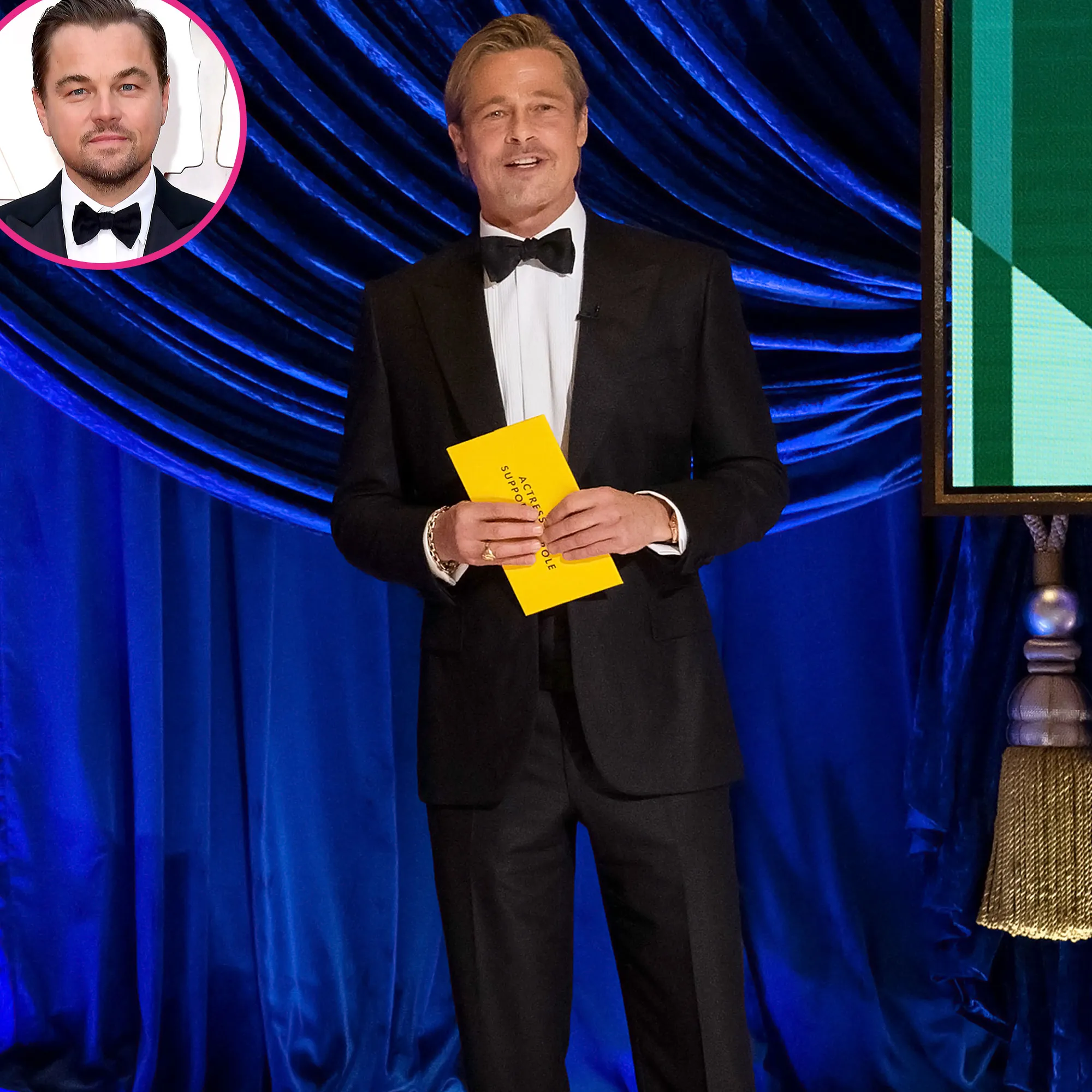 Oscars 2021 His Fave Romeo Brad Pitt Gives Shout Out Leo DiCaprio While Presenting