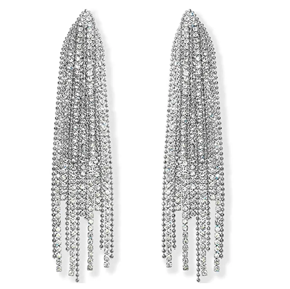 Humble Chic Simulated Diamond Long Earrings