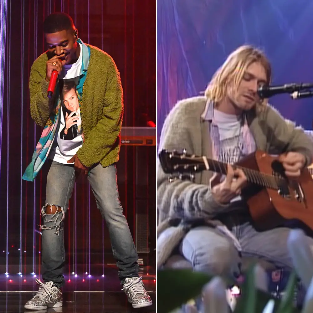 Kid Cudi Pays Tribute to Kurt Cobain and Chris Farley Through Fashion on &lsquo;Saturday Night Live&rsquo;