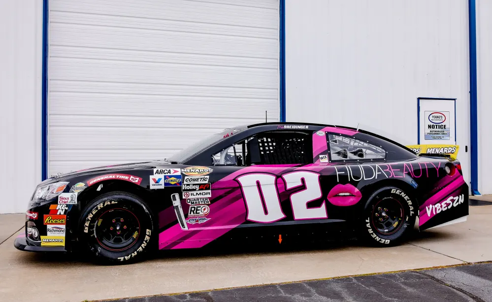 Nascar&rsquo;s 1st Female Arab Driver Is Showing Up in a Huda Beauty Wrapped Car