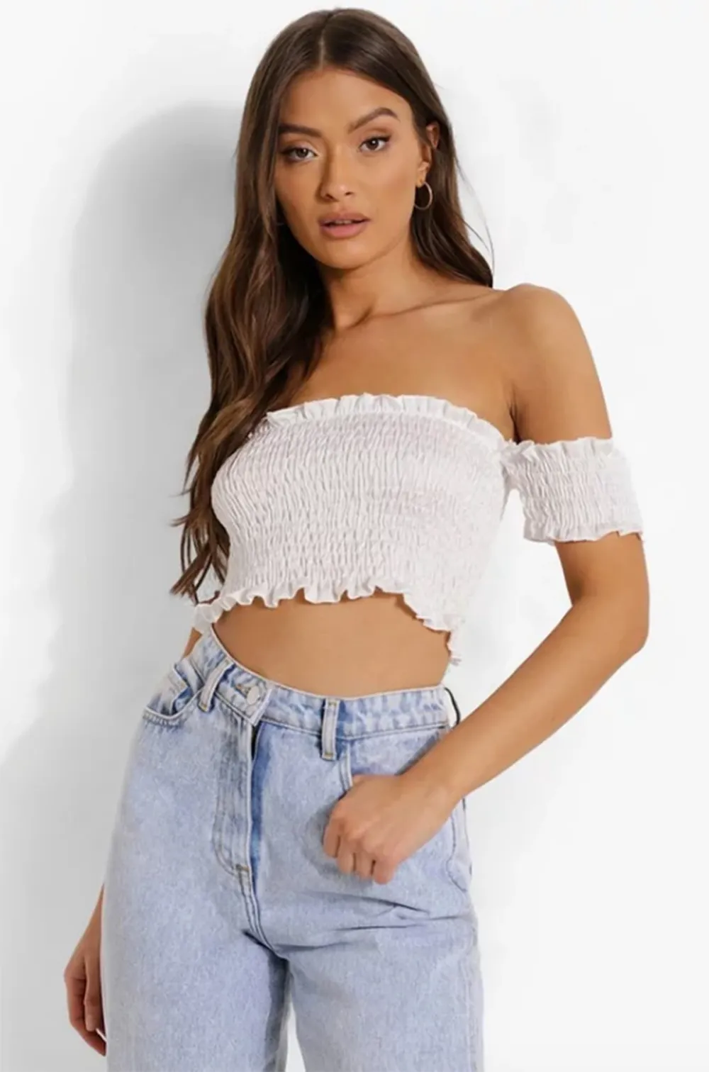 boohoo-shirred-top