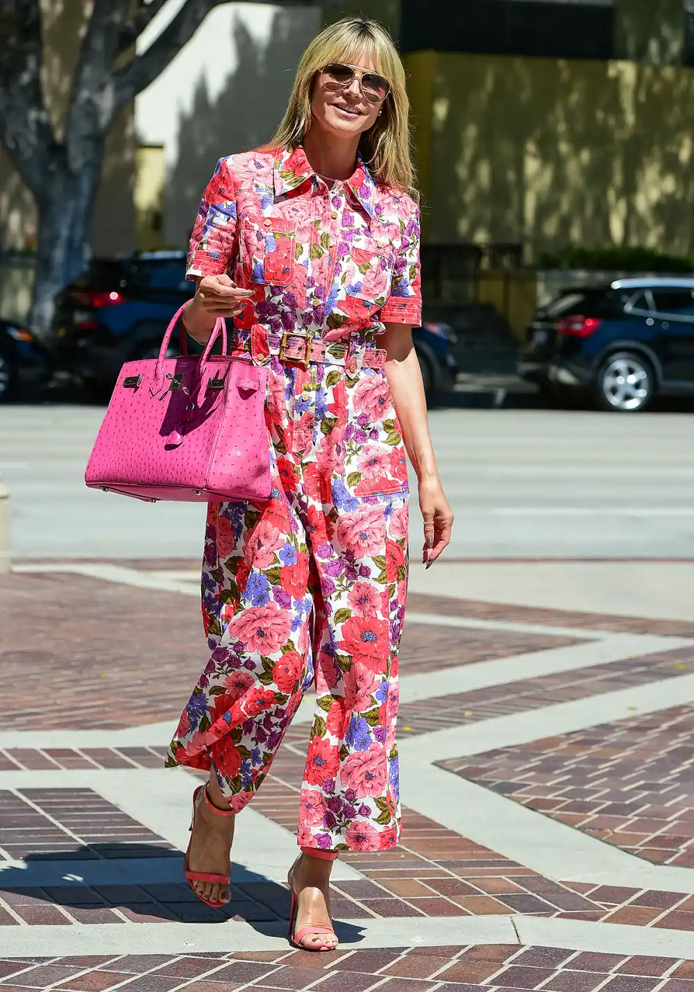 heidi-klum-pink-floral-jumpsuit