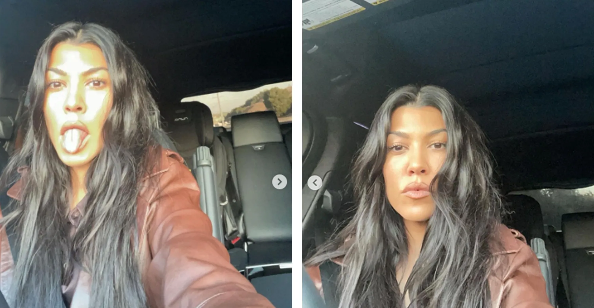 kourtney-kardashian-brown-leather-jacket