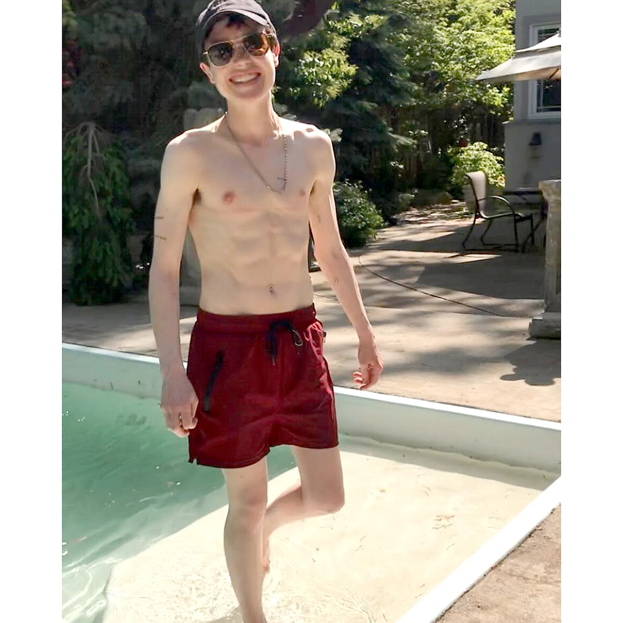 Elliot Page Shows Off Abs Trans BB First Swim Trunks Photo