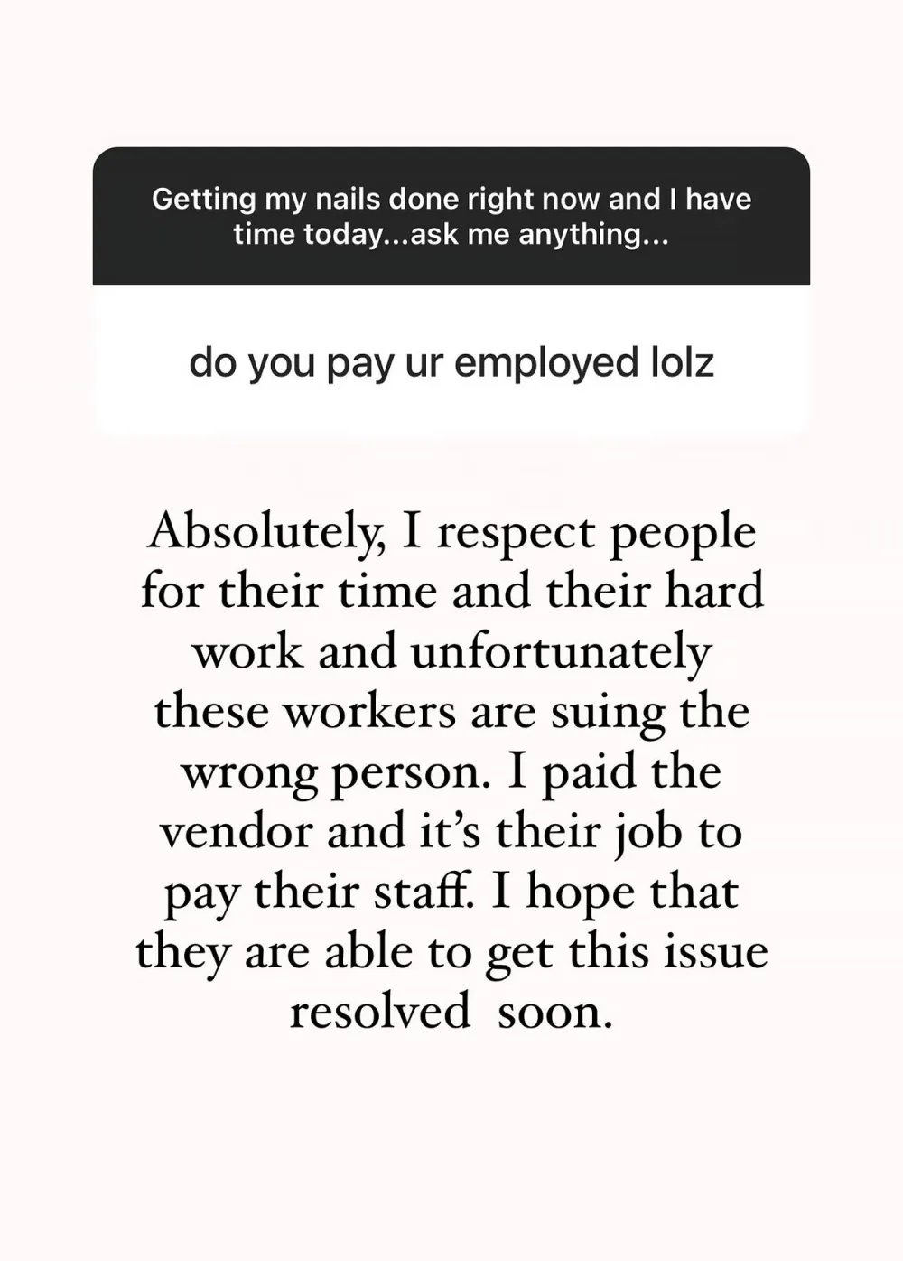 Kim Kardashian Addresses Accusations She Doesn&rsquo;t Pay Her Staff