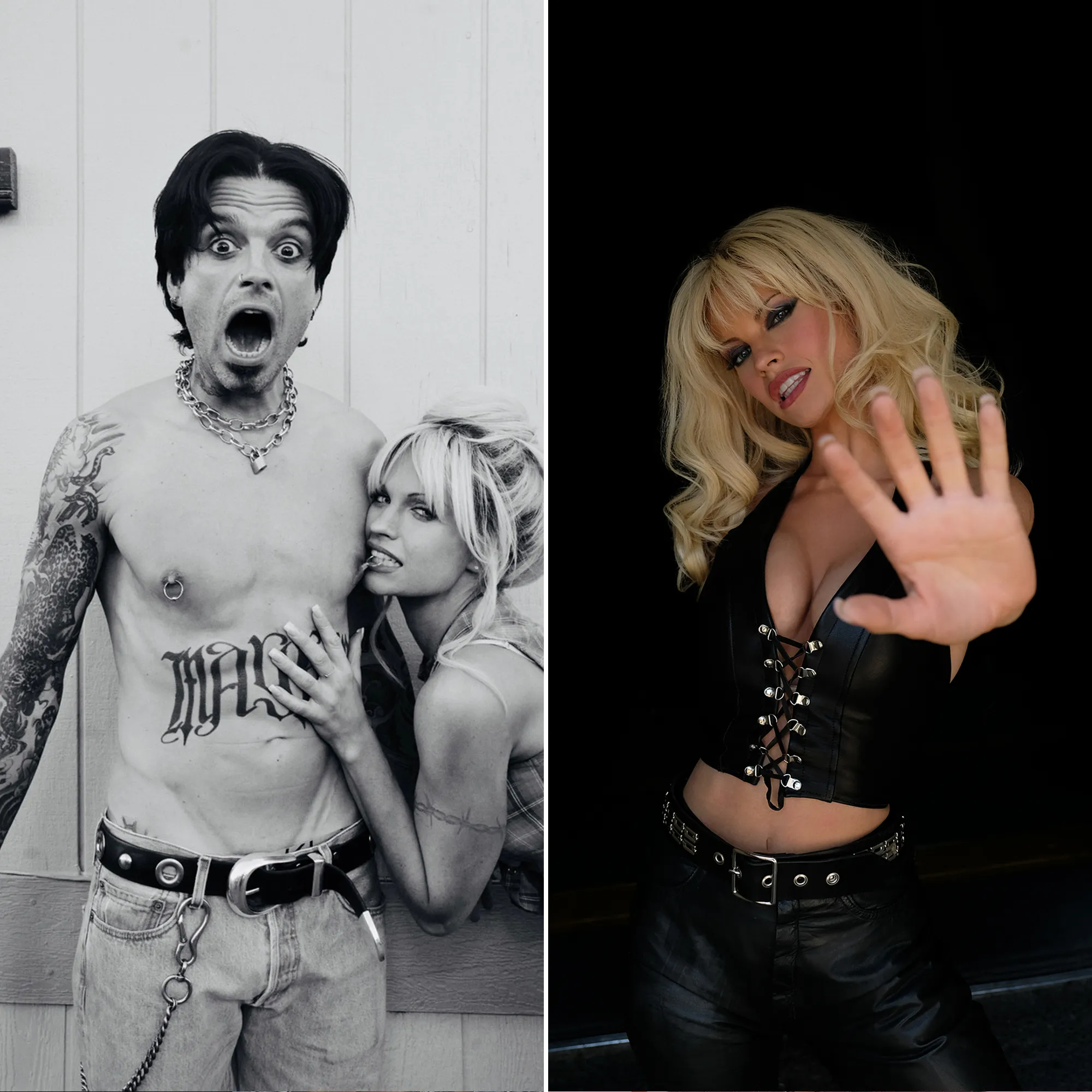 Lily James and Sebastian Stan Transform Into Pamela Anderson and Tommy Lee in 1st Photos From ‘Pam & Tommy’