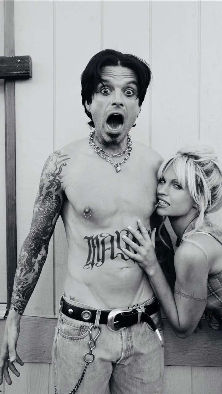 Lily James and Sebastian Stan Transform Into Pamela Anderson and Tommy Lee in 1st Photos From ‘Pam & Tommy’