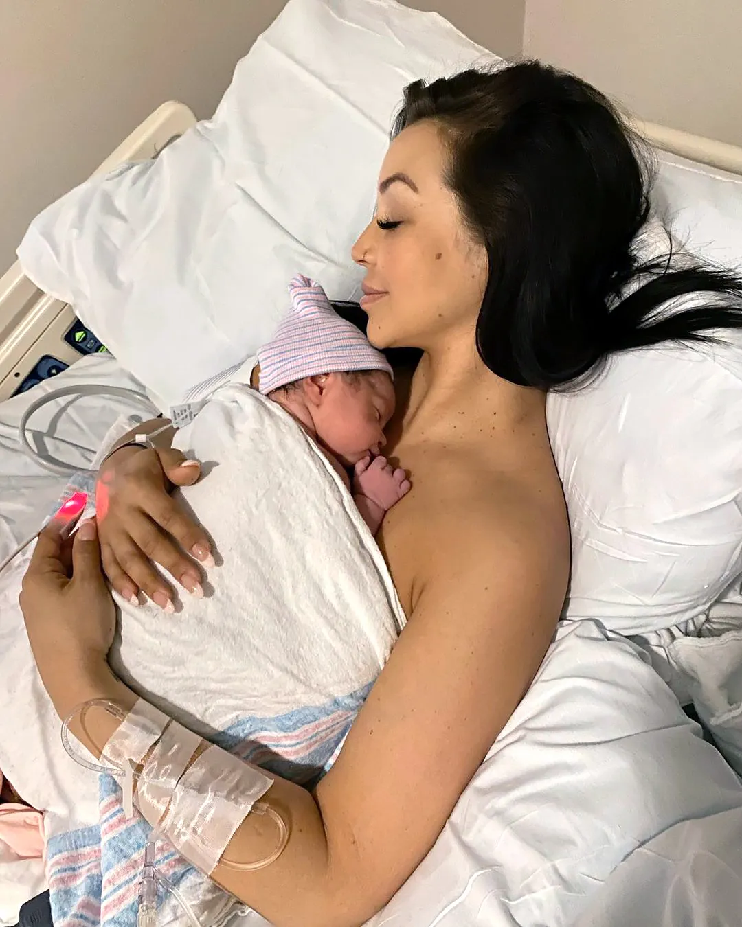 Scheana Shay Sobs Holding Newborn Daughter Summer for 1st Time in Emotional Birth Video