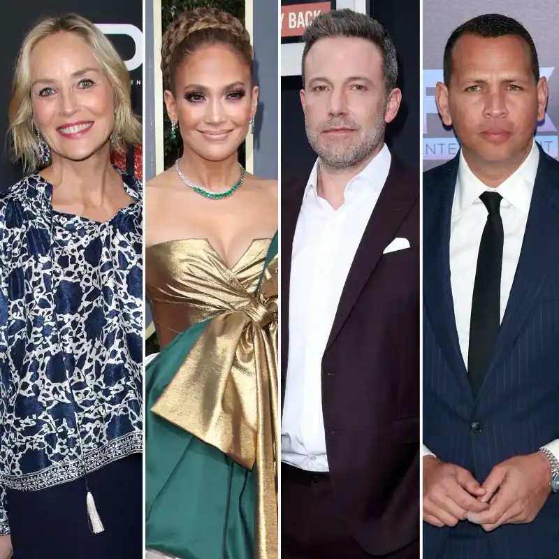 Sharon Stone Reacts to Jennifer Lopez Ben Affleck Alex Rodriguez