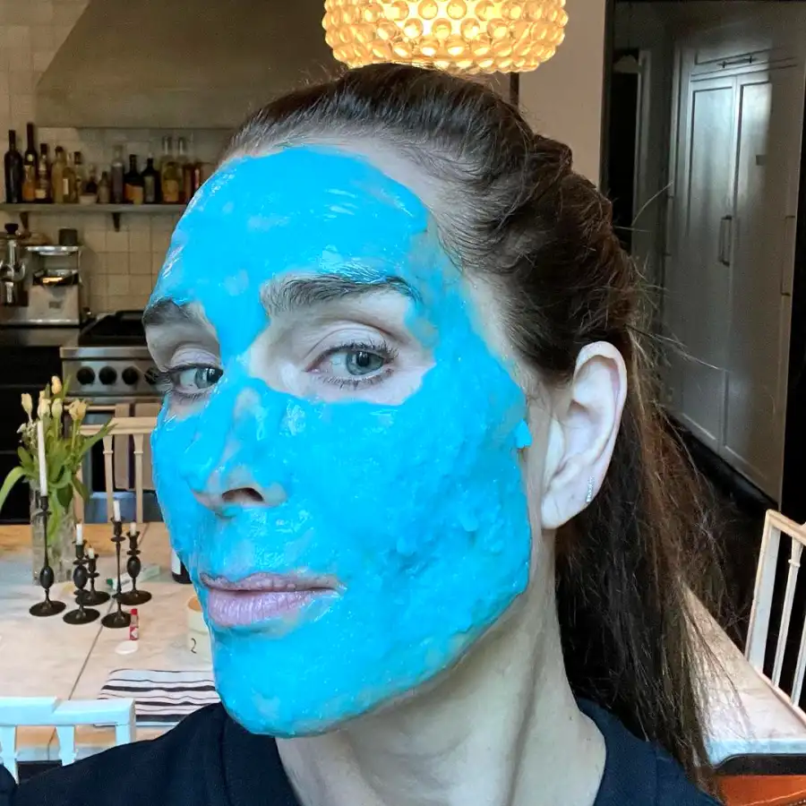 LOL! Brooke Shields Jokes She’s Joining Blue Man Group While Face Masking