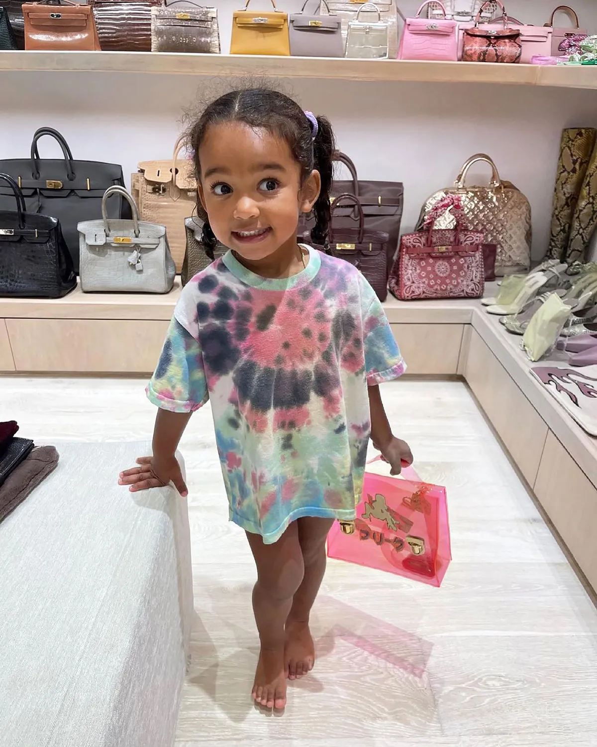 LOL! Chicago West Tries to ‘Sneak Off’ With Kim Kardashian’s Designer Bag