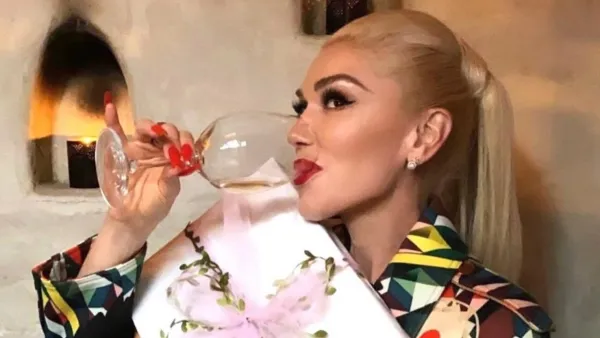 Gwen Stefani Sips Wine During Her Bridal Shower