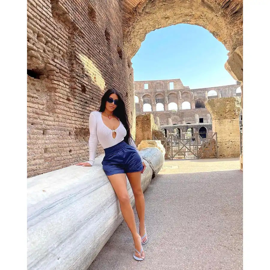 Kim Kardashian Visits Vatican City Sheer Lace Dress