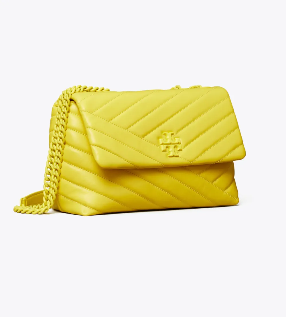 Kira Chevron Powder Coated Small Convertible Shoulder Bag