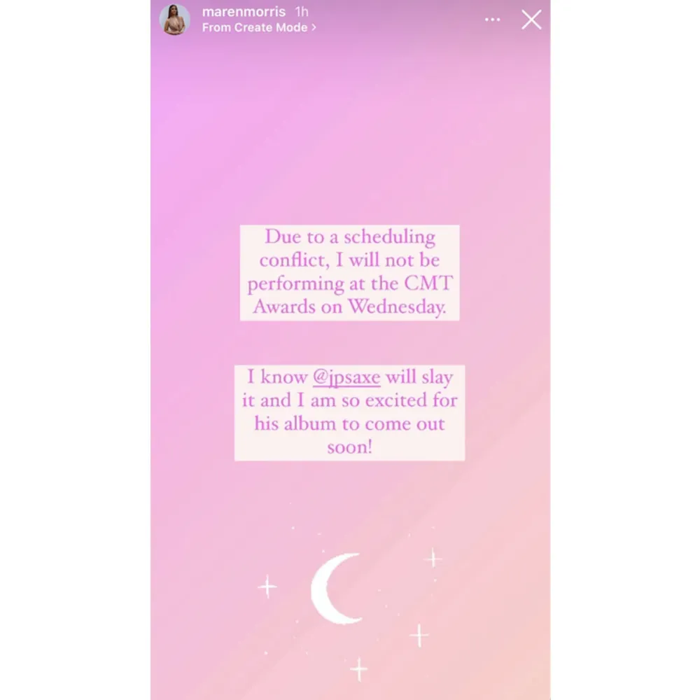 Maren Morris and Gabby Barrett Decided Not to Perform at the 2021 CMT Awards