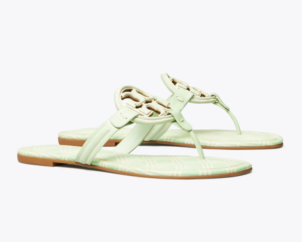 Miller Metal-Logo Sandal, Printed Leather