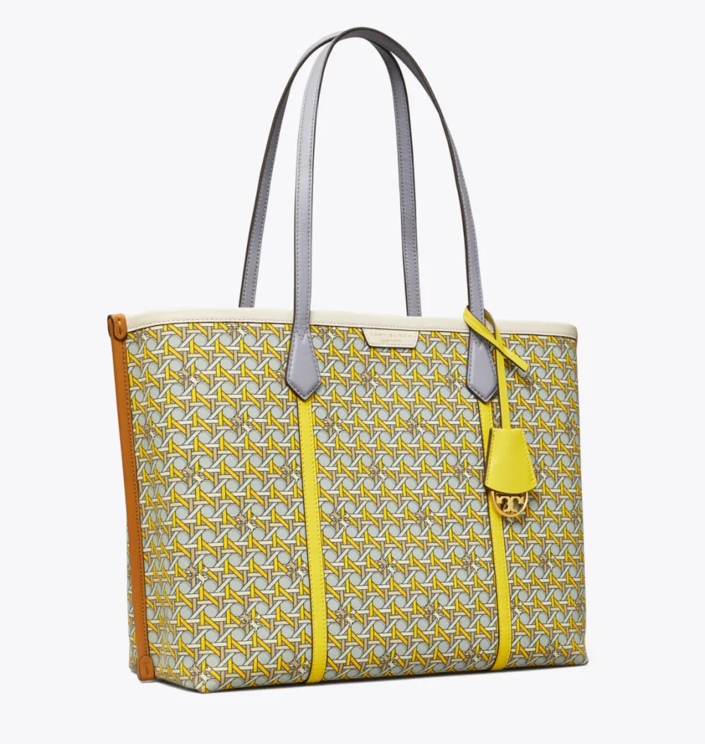 Perry Printed Canvas Triple-Compartment Tote Bag