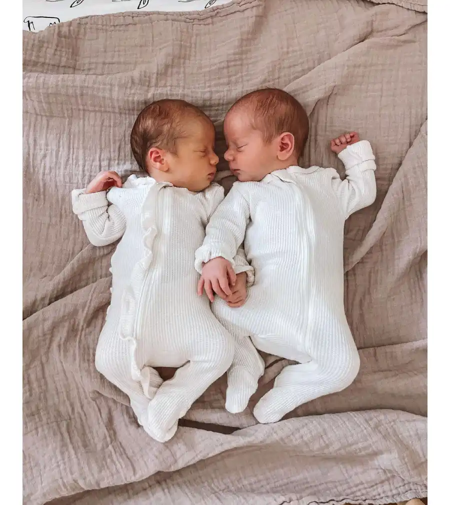 Wearing White Lauren Burnham and Arie Luyendyk Jr. Twins Senna and Lux’s Cutest Pics Together