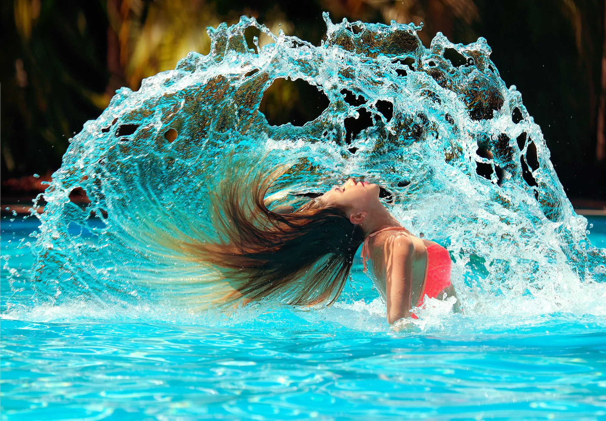 Woman-In-Pool-Stock-Photo