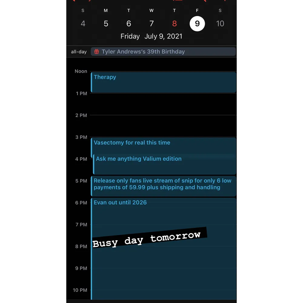 Bachelor in Paradise Evan Bass Marks Vasectomy Appointment on Calendar 2