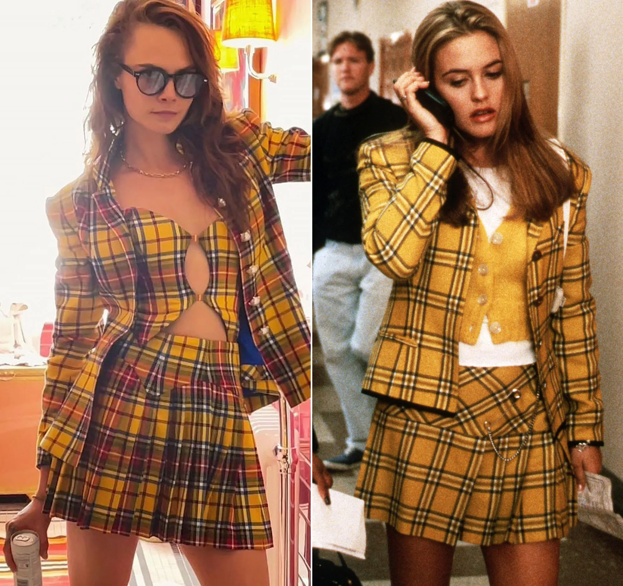 Cara Delevingne Puts Her Own Spin on Cher Horowitz’s Iconic Plaid Oufit  