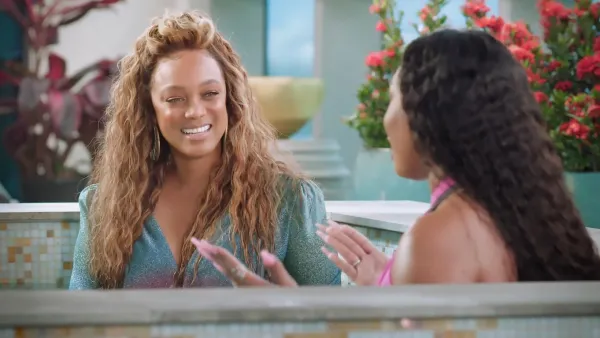 Fans Are Seriously Confused Why Tyra Banks Wore a Gown for Hot Tub Interview With Megan Thee Stallion