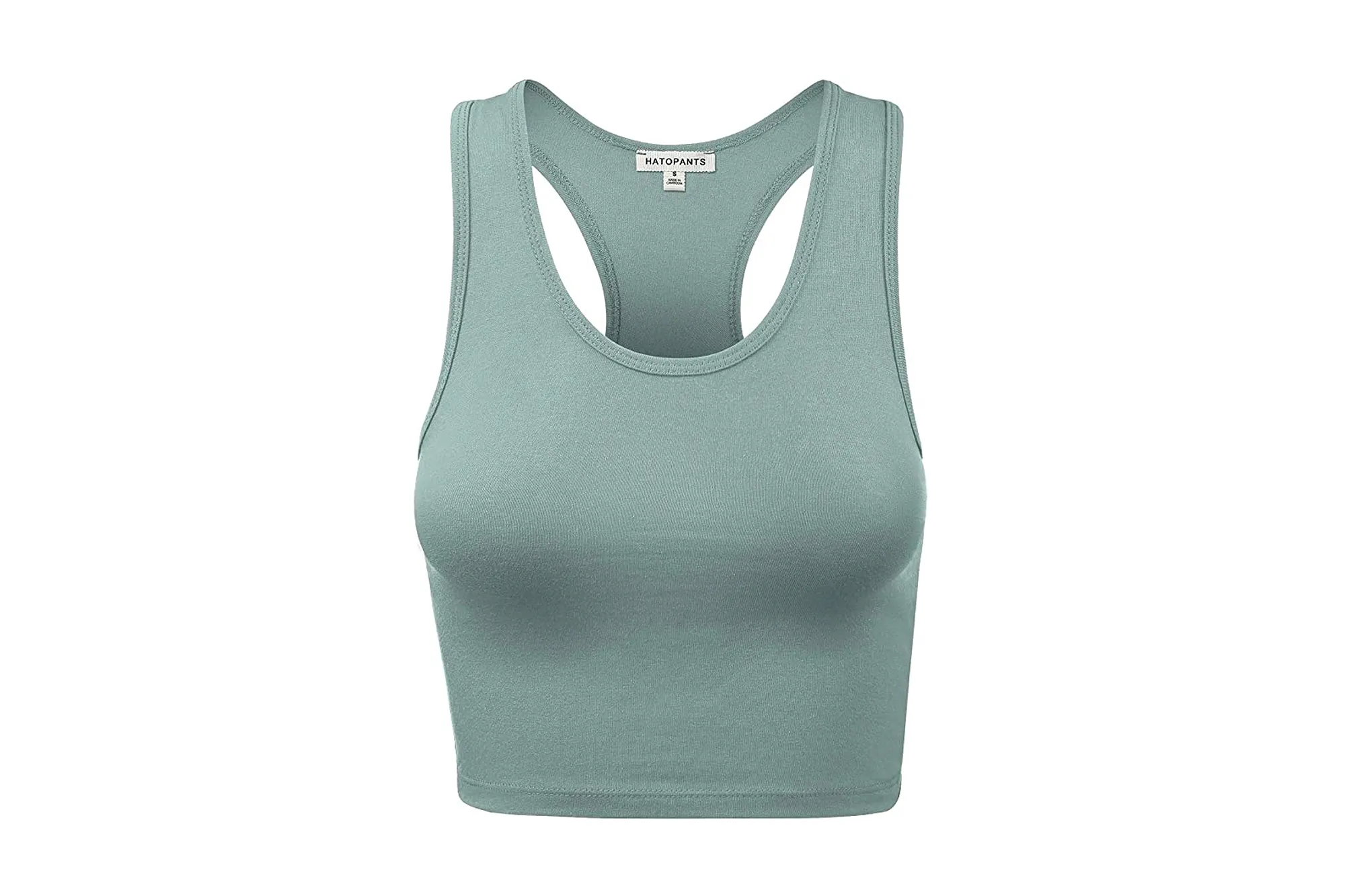 HATOPANTS Women's Cotton Racerback Basic Crop Tank Tops