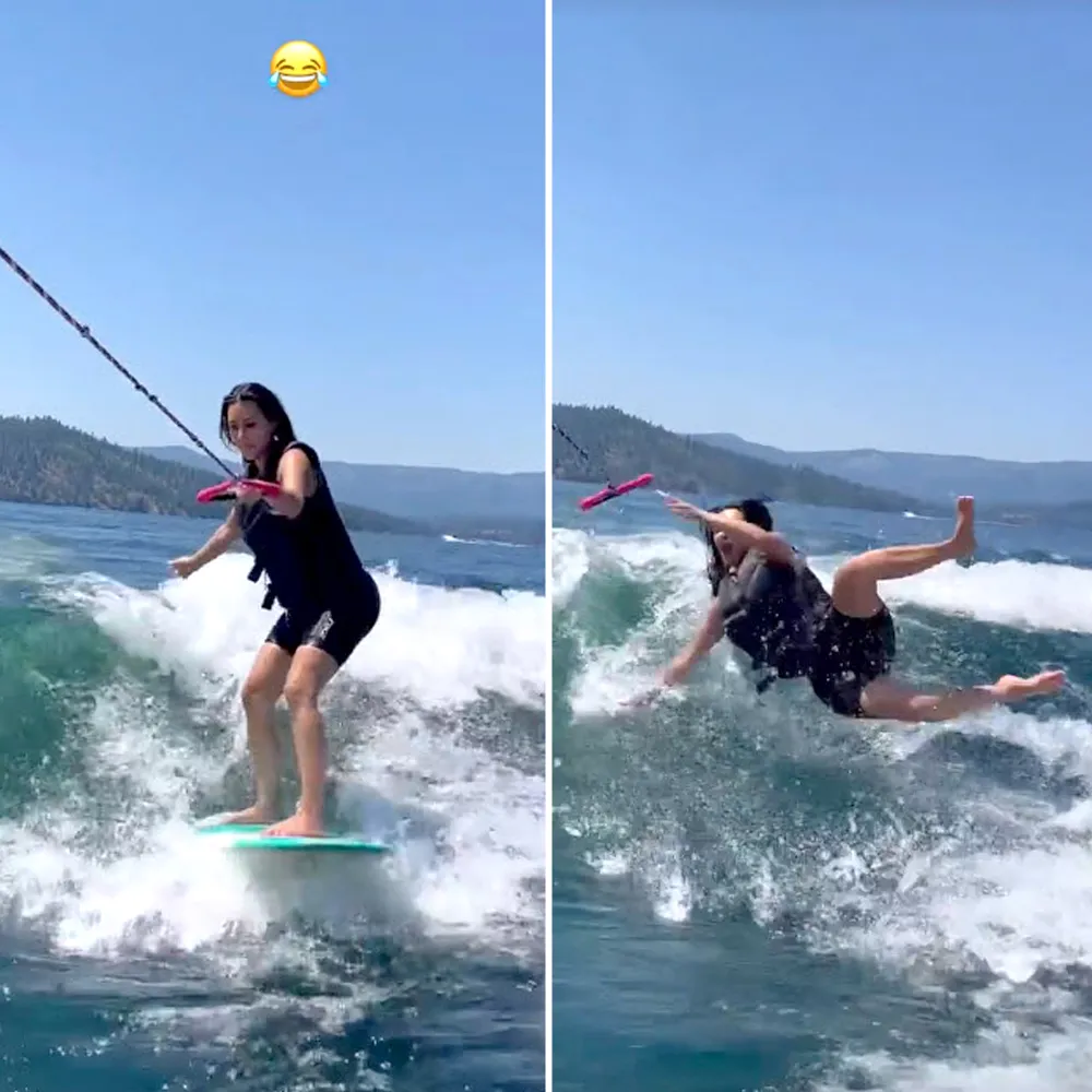 Kim Kardashian Makes Splash With Wakeboarding Fail
