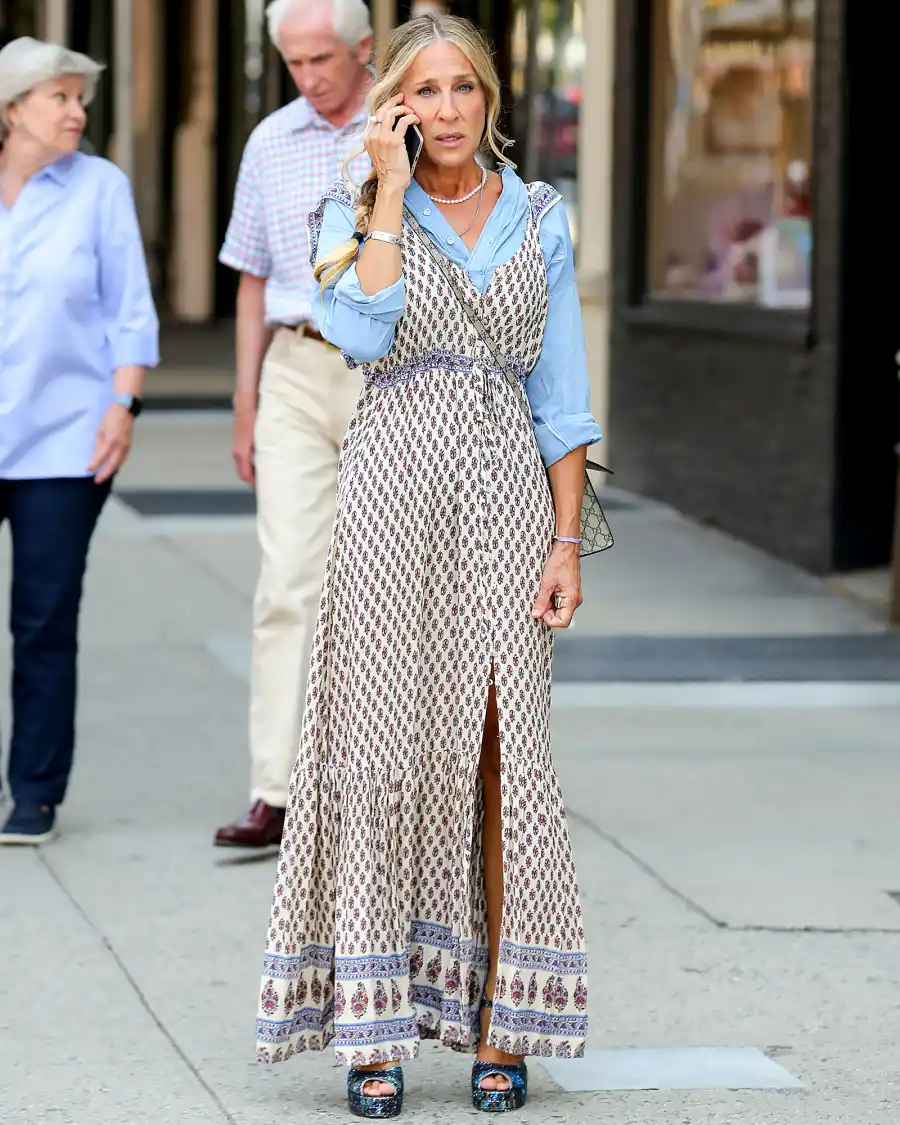 SJP’s Look on ‘SATC’ Revival Set Proves Carrie’s Style Is Eclectic as Ever